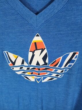 adidas Light Blue Crewneck Tee with Black Trefoil Print - OKC Thunder